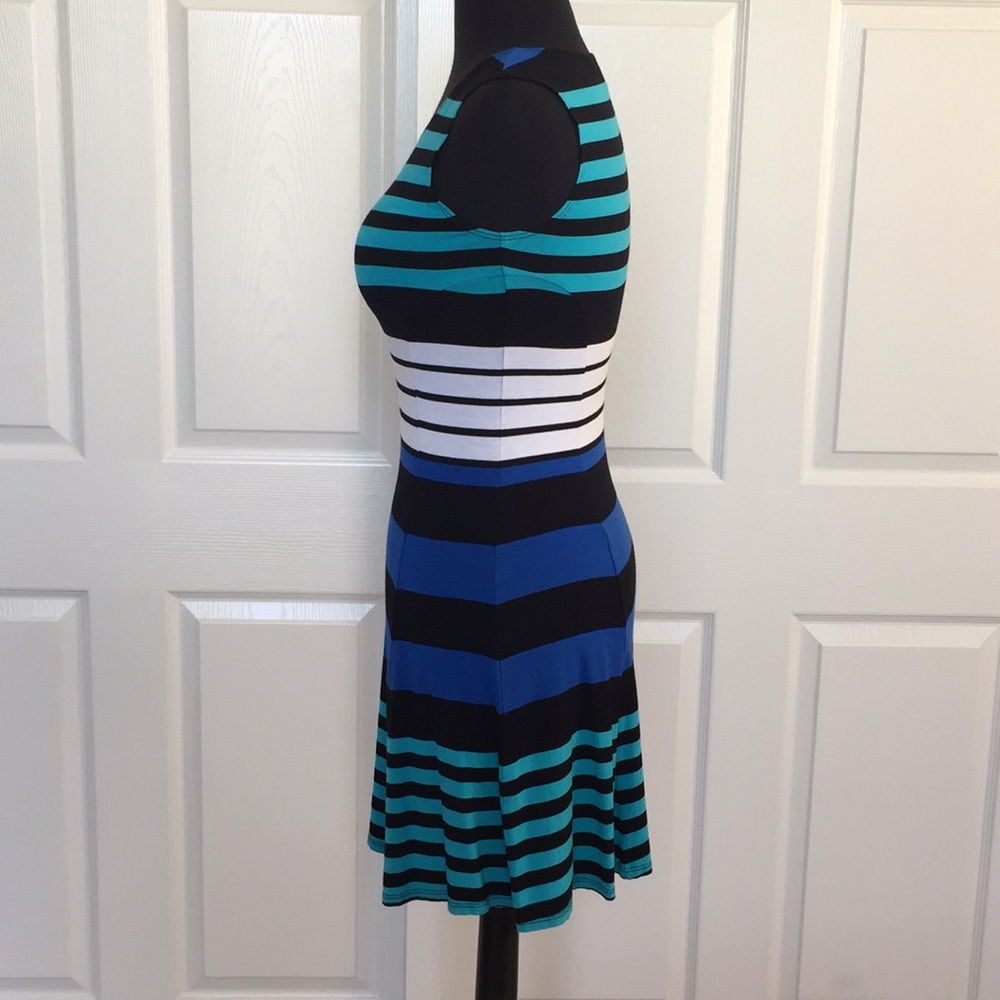 Aqua Striped Dress Size M - Picture 4 of 6